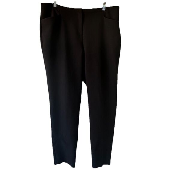 Vince Camuto Dress Slacks Black Flat Front Pants Size 14 Hemmed Front Pockets - Picture 3 of 10